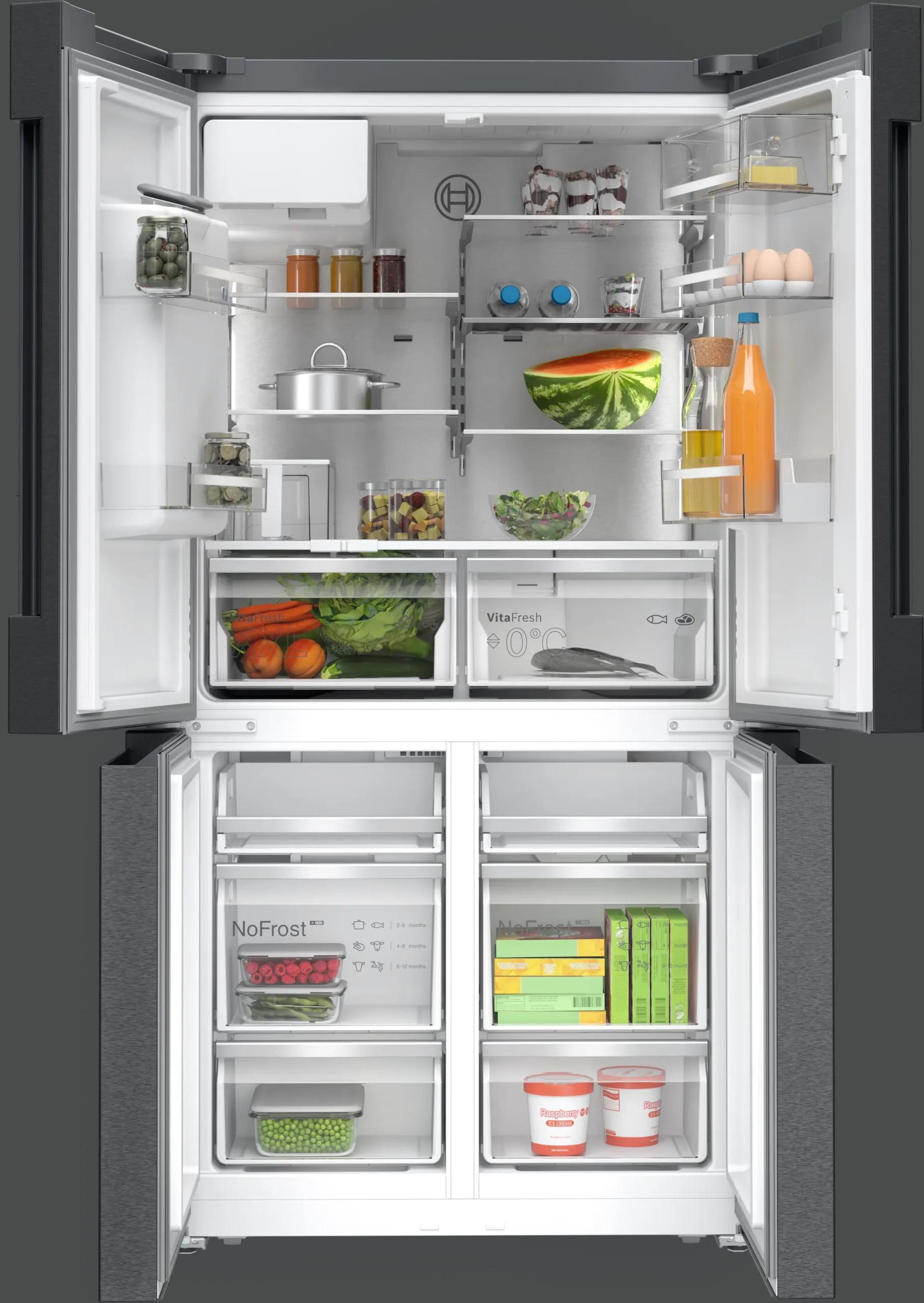 BOSCH KFI96AXEA Ψυγείο Τετράπορτο ,Μαύρο Inox