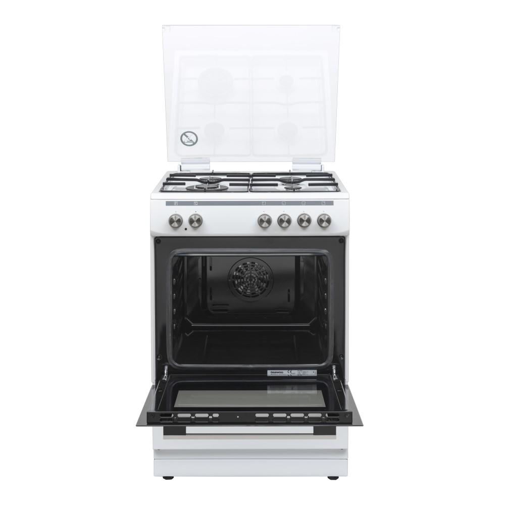 DAEWOO F66CGDTE19W Κουζίνα Ηλεκτρική με Εστίες Υγραερίου