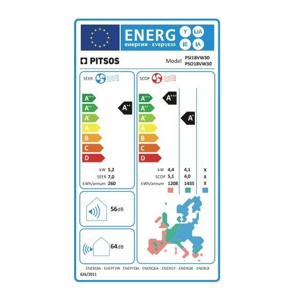 PITSOS PSI18AW31 Κλιματιστικό Τοίχου ΙΟΛΗ 18000BTU