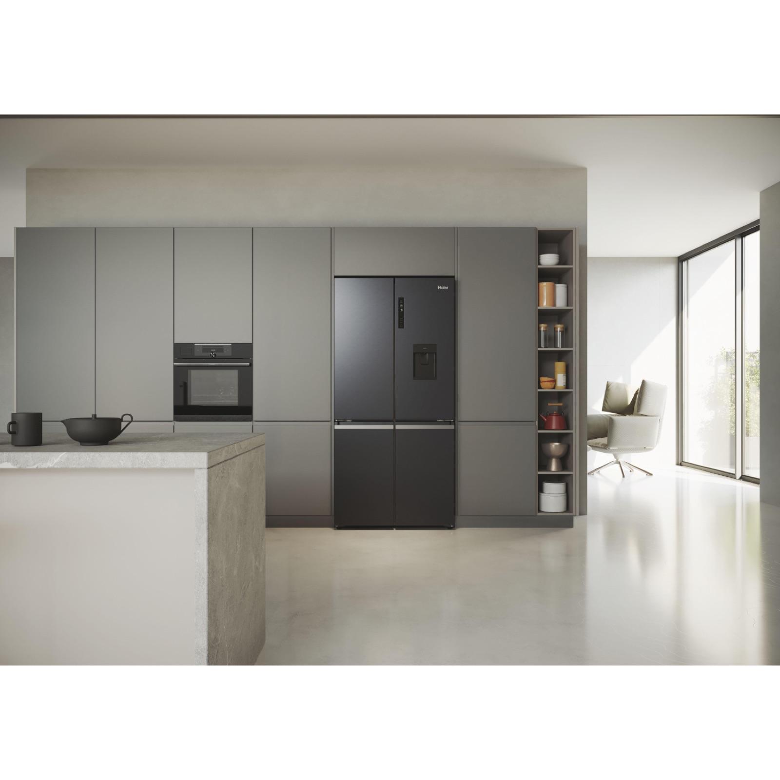 Haier HCR5919EHMB Ψυγείο Τετράπορτο,Brushed Black.