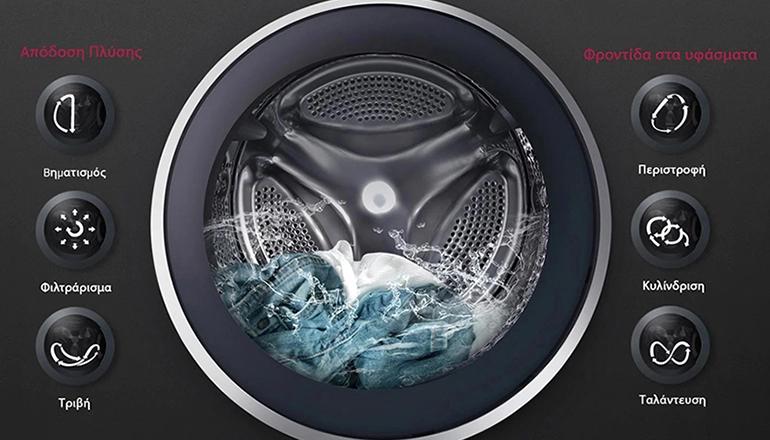 LG D2R5009TSMB 9/5kg Πλυντήριο - Στεγνωτήριο,Slim, Silver.