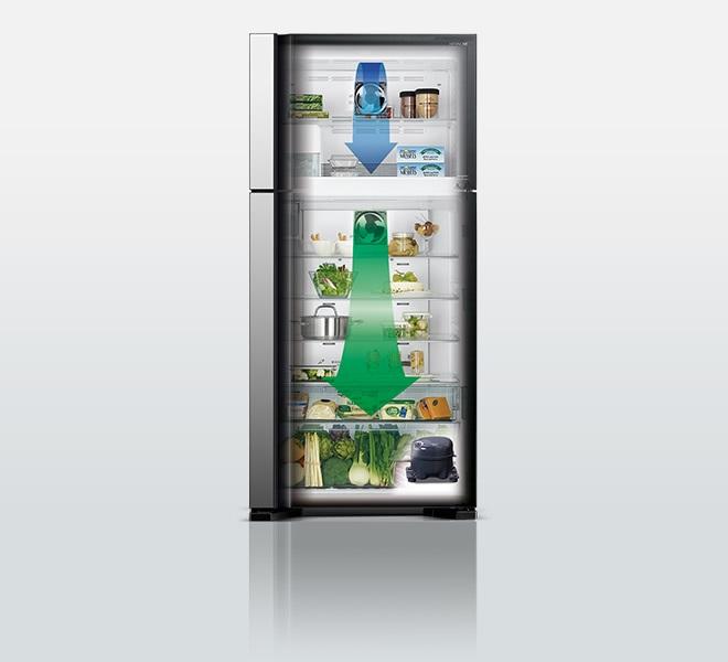 HITACHI RV611PRU0BSL Double Door Refrigerator Silver