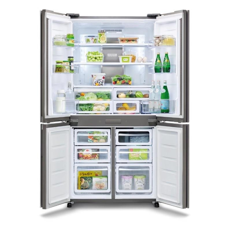 SHARP SJ-GP820C-BK Ψυγείο Τετράπορτο, Μαύρο Γυαλί.