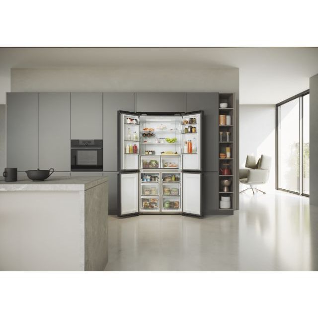 Haier HCR5919EHMB Ψυγείο Τετράπορτο,Brushed Black.