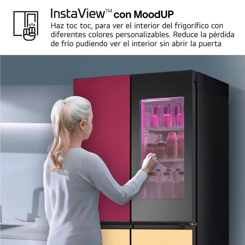LG GMV960NNME Four Door Refrigerator With Alternating Color LED