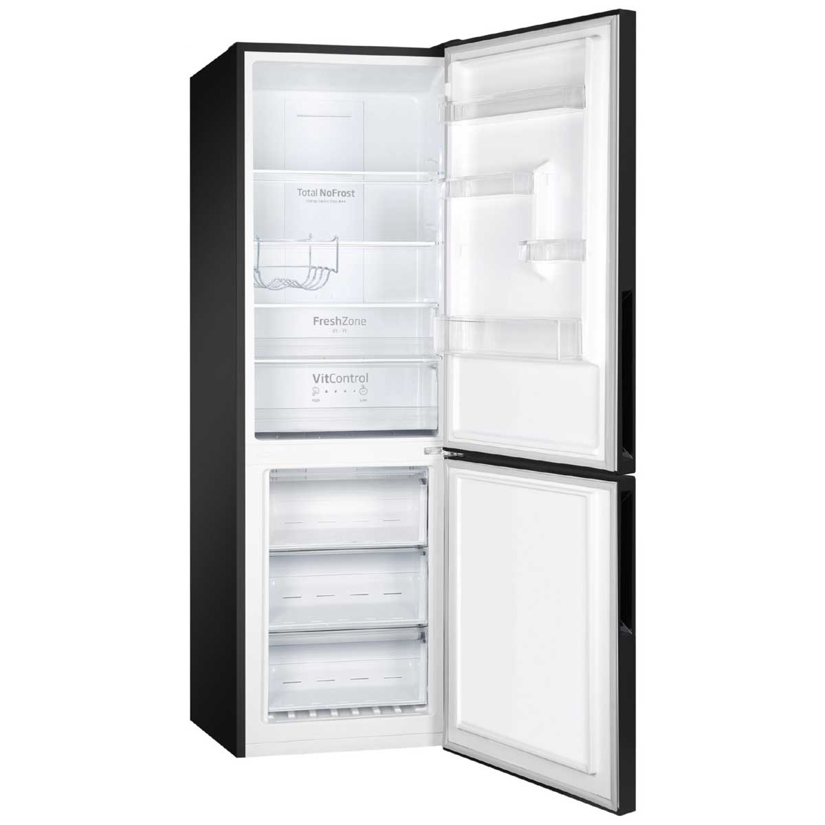 Amica FK3356.4GBDFZAA Ψυγειοκαταψύκτης,Μαύρο Γυαλί 2