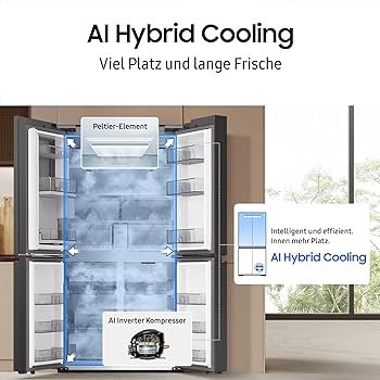 Samsung RM90F67CECEF Four Door Refrigerator Black