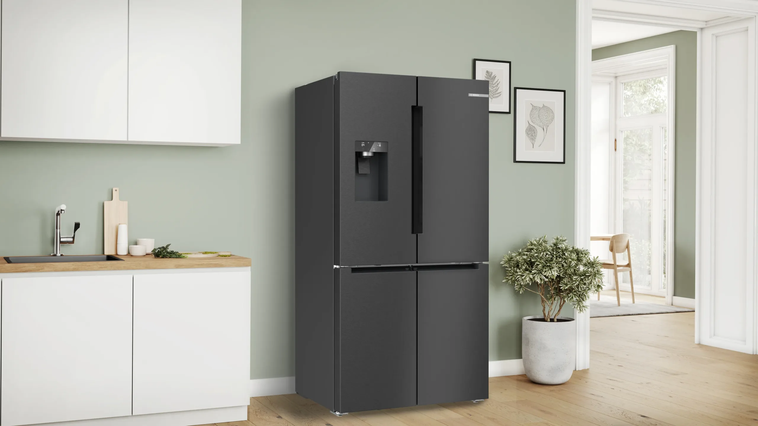 BOSCH KFI96AXEA Four Door Refrigerator, Black Inox