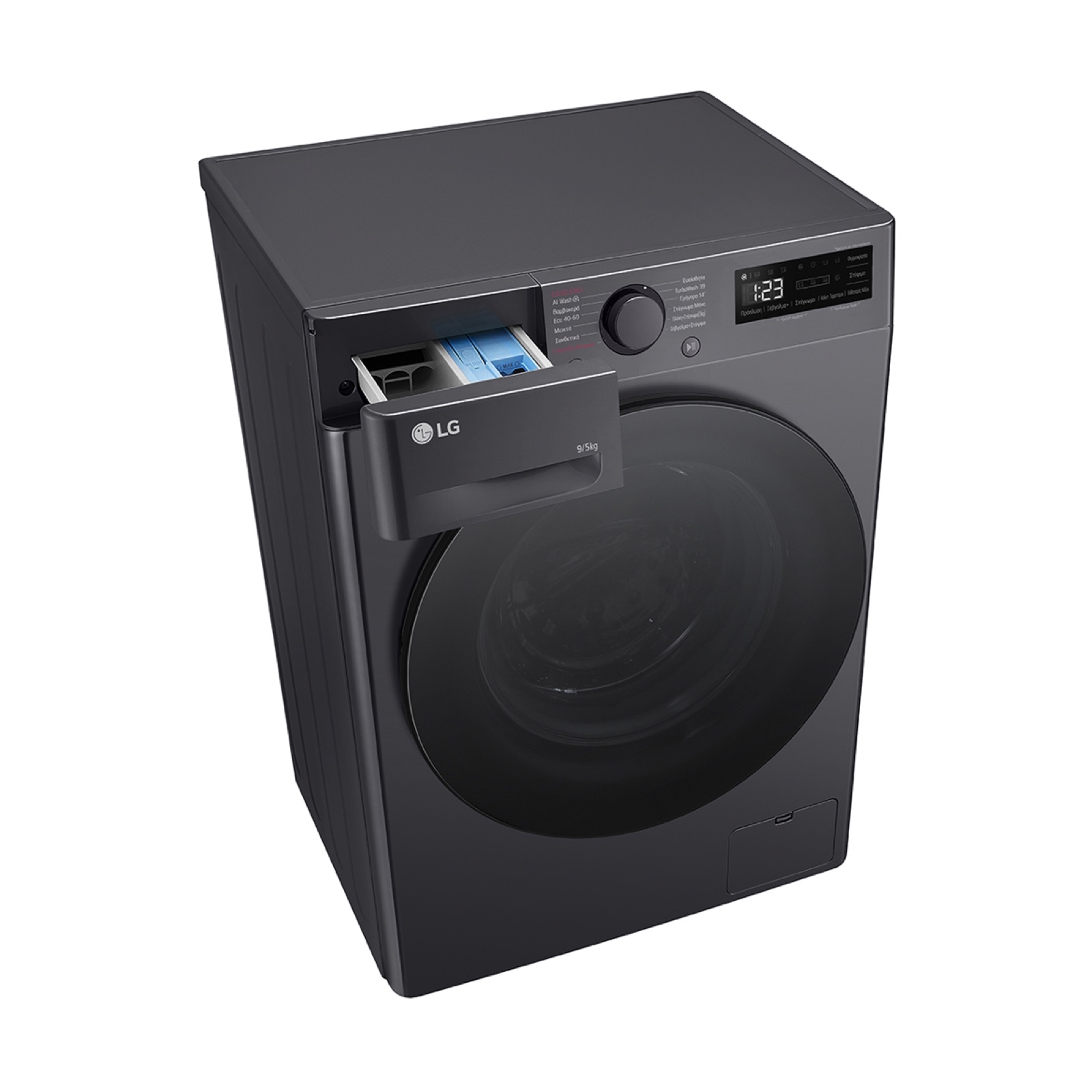 LG D2R5009TSMB 9/5kg Washing Machine – Dryer, Slim, Silver.