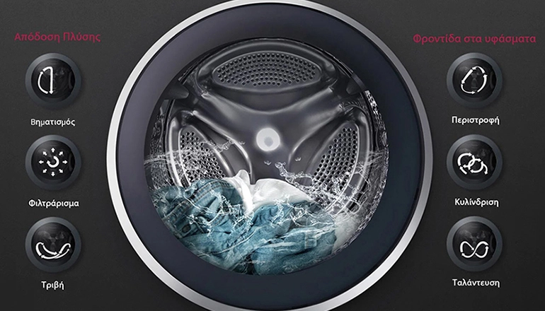 LG D2R5009TSMB 9/5kg Washing Machine – Dryer, Slim, Silver.