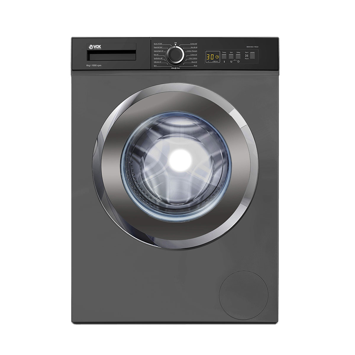 VOX WM1060TOGD Πλυντήριο Ρούχων 6 kg,Ασημί