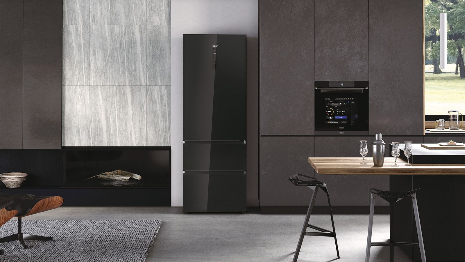 Haier HTW7720DNGB Fridge Freezer, Three Doors