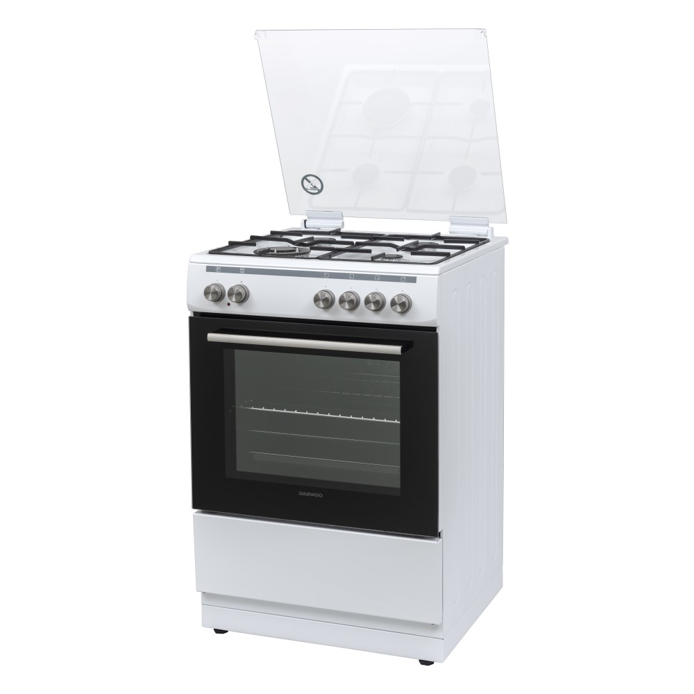 DAEWOO F66CGDTE19W Κουζίνα Ηλεκτρική με Εστίες Υγραερίου