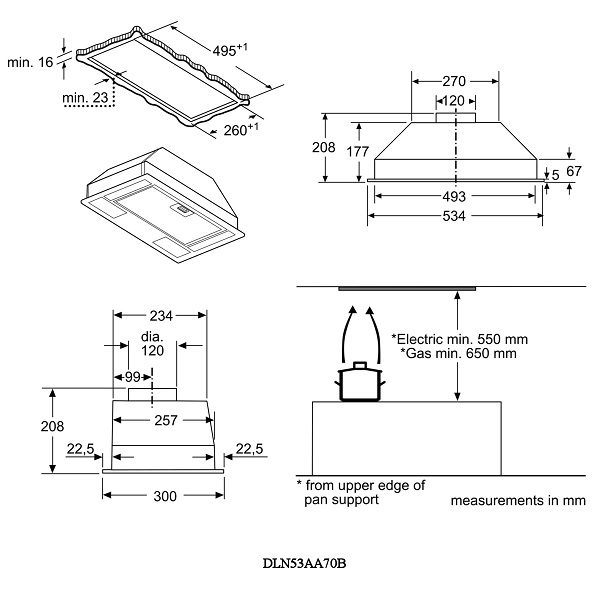 BOSCH DLN53AA70B Εντοιχιζόμενος Απορροφητήρας