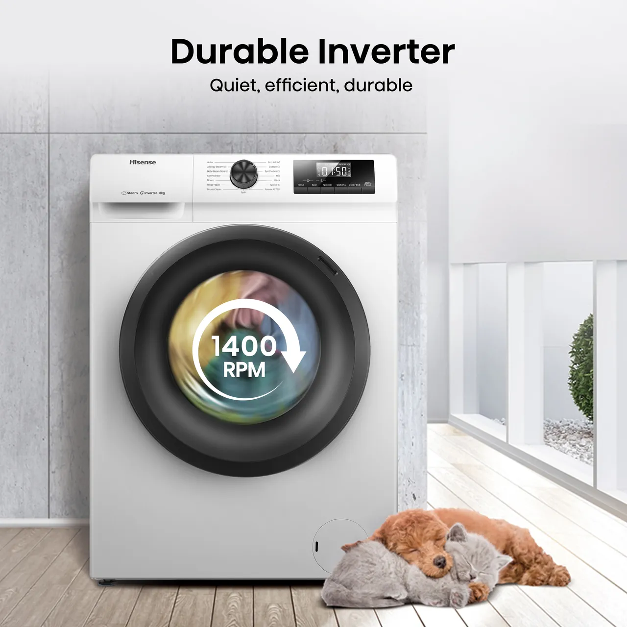 Hisense WF1Q8041BW Washing Machine 8Kg