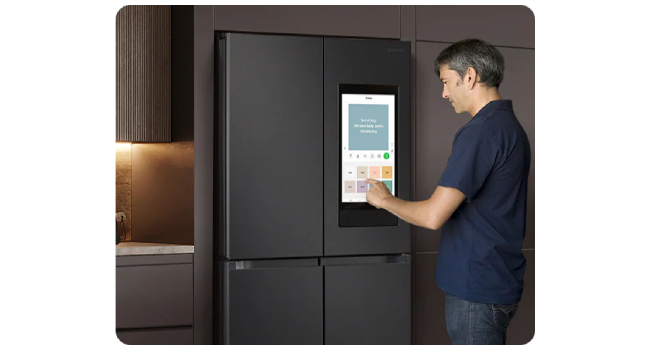 Samsung RF65DG9H0EB1EF Four Door Refrigerator,with 21.5″ Family Hub