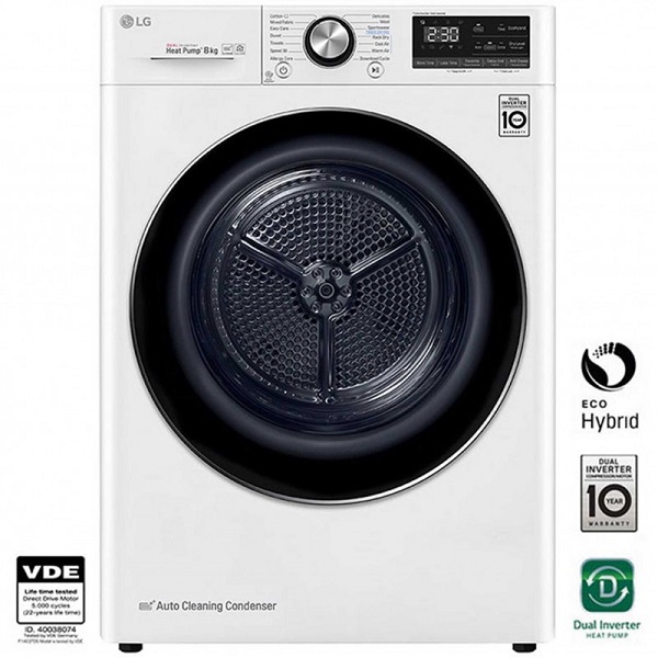LG Hybrid Dryer with heat pump 8kg RC80V9AV3W