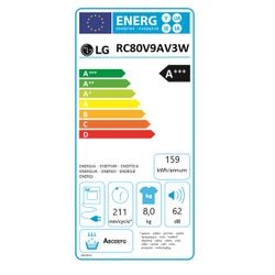 LG Hybrid Dryer with heat pump 8kg RC80V9AV3W 3