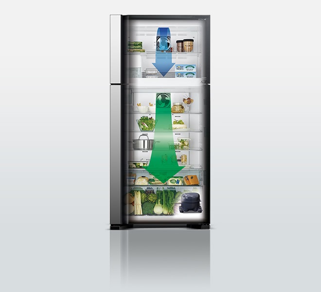 HITACHI RV611PRU0BSL Double Door Refrigerator Silver