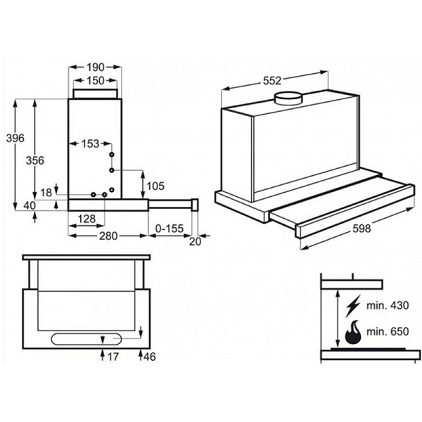 Aeg DPB5652M Suspended Extractor 60CM 3