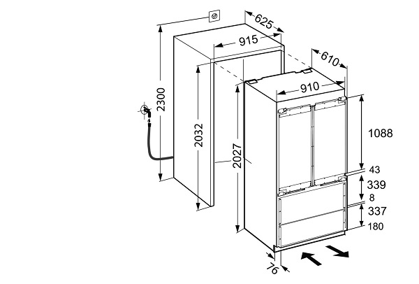 Liebherr ECBN6256-23 Εντοιχιζόμενο French Door