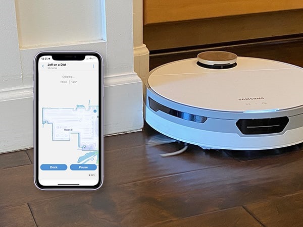 Samsung Σκούπα Ρομπότ με Χαρτογράφηση και Wi-Fi Λευκή VR30T85513W