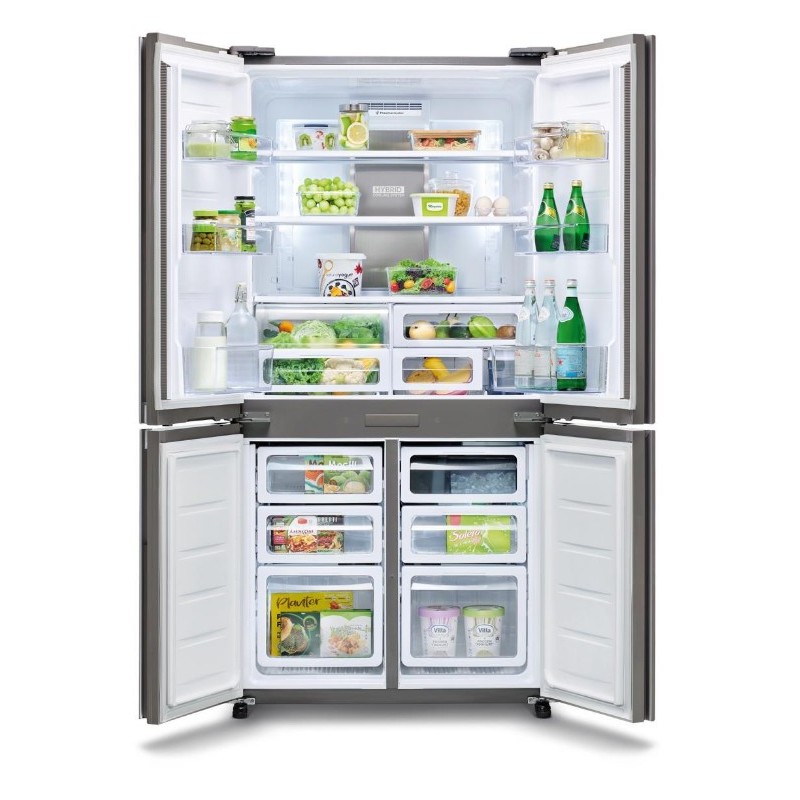 SHARP SJ-GP820C-BK Ψυγείο Τετράπορτο, Μαύρο Γυαλί.